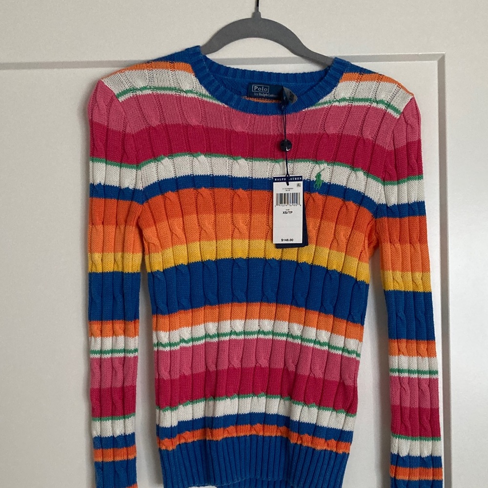 Polo by Ralph Lauren Women's Colorful Striped Sweater NWT XS